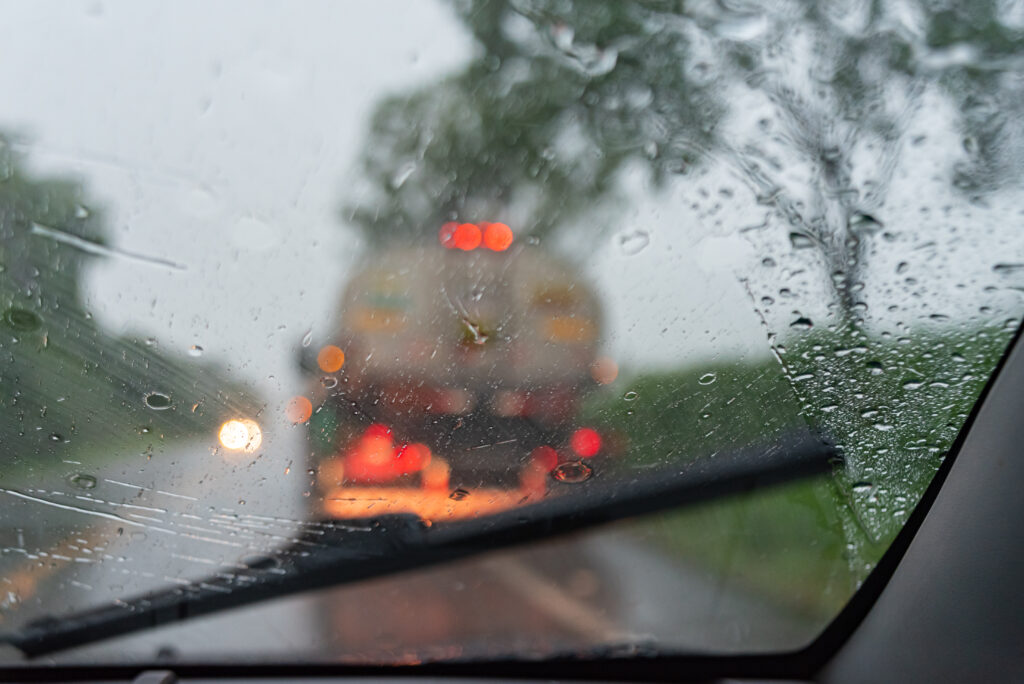 citroen car in rainy day citroen car in rainy day